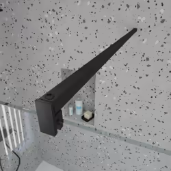 Paroi de Douche 70x195 cm en Verre Trempé 5 mm - Finition Noire - dark elementary