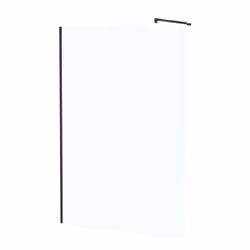Paroi de Douche 140x195 cm en Verre Trempé 5 mm - Finition Noire - dark elementary