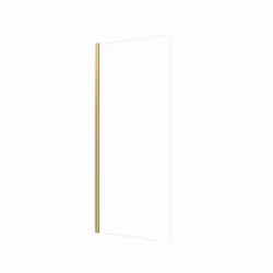Aurlane - Paroi de douche à l'italienne 90x200 cm verre trempé 8 mm - Finition Or Doré Brossé - freedom 2 gold