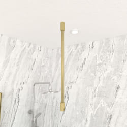 Barre de fixation plafond recoupable finition or dore brosse pour paroi de douche freedom 2 gold