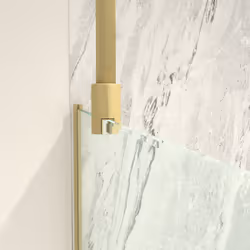 Barre de fixation plafond recoupable finition or dore brosse pour paroi de douche freedom 2 gold