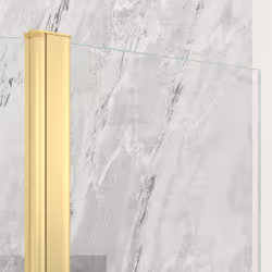 Volet pivotant pour paroi de douche fixe - 40x200cm - Verre transparent 6mm - Profile Or Doré Brossé