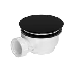 Aurlane - Bonde de Receveur Diamètre 90 mm - Capot Noir - Evacuation Horizontale