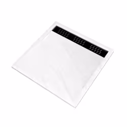 Receveur en acrylique Blanc Effet Pierre 90x90x4 cm + Grilles Linéaires Chrome et Noire - moon