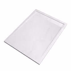 Receveur en acrylique Blanc Effet Pierre 90x120x4 cm + Grilles Linéaires Chrome et Blanche Mate