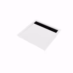 Receveur en acrylique Blanc 80x80x4 cm + Grilles Linéaires Chrome et Noire - whiteness ii