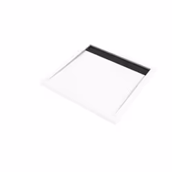Receveur en acrylique Blanc 90x90x4 cm + Grilles Linéaires Chrome et Noire - whiteness ii