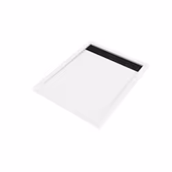 Receveur en acrylique Blanc 80x100x4 cm + Grilles Linéaires Chrome et Noire - whiteness ii