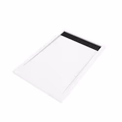 Receveur en acrylique Blanc 80x120x4 cm + Grilles Linéaires Chrome et Noire - whiteness ii