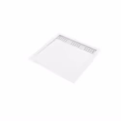 Receveur en acrylique Blanc 80x80x4 cm + Grilles Linéaires Chrome et Blanche - whiteness ii