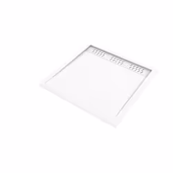 Receveur en acrylique Blanc 90x90x4 cm + Grilles Linéaires Chrome et Blanche Mate