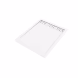 Receveur en acrylique Blanc 80x100x4 cm + Grilles Linéaires Chrome et Blanche - whiteness ii