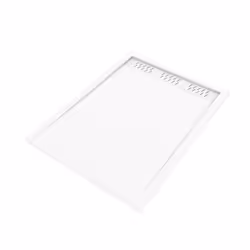 Receveur en acrylique Blanc 90x120x4 cm + Grilles Linéaires Chrome et Blanche - whiteness ii