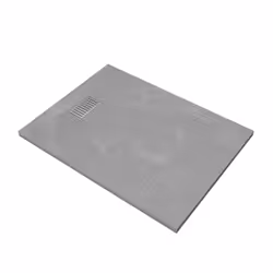 Pack Receveur Gris Effet Pierre 120x90 cm et Grille décor Linéaire en Inox - rock 2