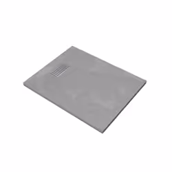 Pack Receveur Gris Effet Pierre 90x70 cm et Grille décor Linéaire en Inox - rock 2