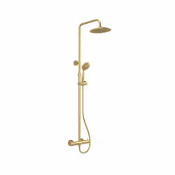 Colonne de douche Thermostatique finition Or Doré Brossé - 133x26x52 cm - molly gold