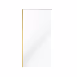 Aurlane - Paroi de douche à l'italienne 100x200 cm verre trempé 8 mm - Or Doré Brossé - freedom 2 gold