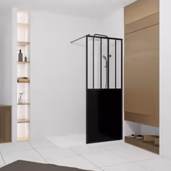GLASSY 80, la paroi au style "verrière d'atelier" ! Ajoutez une touche industrielle dans votre salle de bains grâce à la paro ...