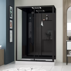 Description générale Relaxez-vous dans la cabine de douche CONNECT ! Hydromassante et connectée, elle est idéale pour se déte ...