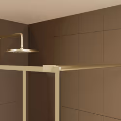 Paroi de douche à l'italienne 120x195cm Sérigraphie Art Déco Arrondie - Or Brossé - GATSBY