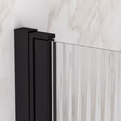 Pare-baignoire Rabattable 80x140cm - Profilé Noir Mat - Verre Trempé Ondulé 5mm - wavy