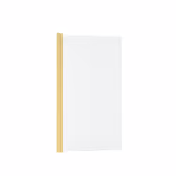 Pare-baignoire Rabattable 80x140cm - Profilé Or Doré Brossé - Verre Trempé Ondulé 5mm - WAVY