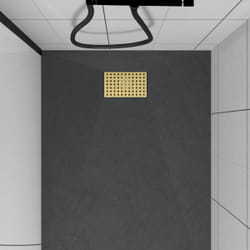 Aurlane - Grille perforée en inox Or Doré Brossé pour receveur - 20.15x12.3x0.55cm - rock 2 grid drill