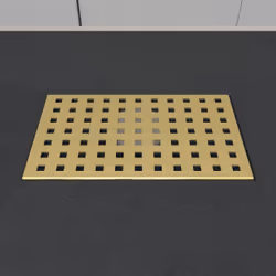 Aurlane - Grille perforée en inox Or Doré Brossé pour receveur - 20.15x12.3x0.55cm - rock 2 grid drill