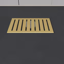 Aurlane - Grille rainurée en inox Or Doré Brossé pour receveur - 20.15x12.3x0.55cm - rock 2 grid line