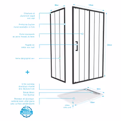 Aurlane PACF188 porte de douche - Vue supplémentaire 4