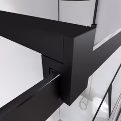Aurlane - Paroi de douche Déco 120x195cm Verre Anti-Calcaire 8mm Sérigraphié - Barre de fixation Noir Mat