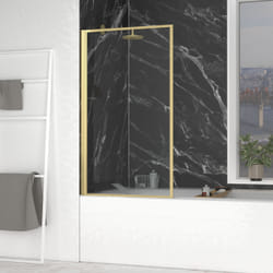 Pare baignoire rabattable 80x140cm - Finition Or Doré Brossé - goldy contouring screen