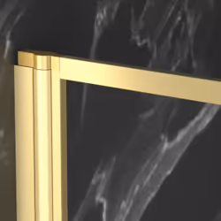 Pare baignoire rabattable 80x140cm - Finition Or Doré Brossé - goldy contouring screen