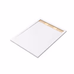 Receveur en acrylique Blanc 90x120x4 cm + Grilles Linéaires Chrome et Or Brossé - whiteness ii