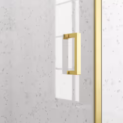 Porte de douche Pivotante 80x200cm - Profilés Or Doré Brossé - Verre Trempé 6mm - GOLDY CRUSH