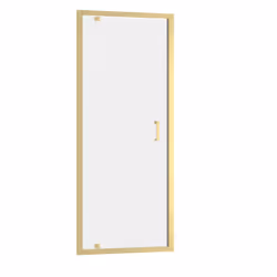 Porte de douche Pivotante 80x200cm - Profilés Or Doré Brossé - Verre Trempé 6mm - GOLDY CRUSH