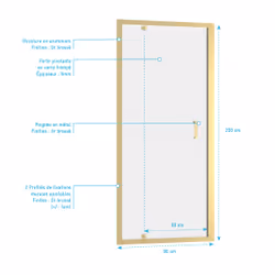 Porte de douche Pivotante 90x200cm - Profilés Or Doré Brossé - Verre Trempé 6mm - GOLDY CRUSH - Vue supplémentaire 4