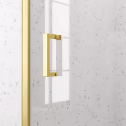 Porte de douche Coulissante 120x200cm - Profilés Or Doré Brossé - Verre Trempé 6mm - GOLDY CRUSH