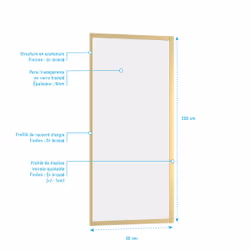 Paroi de retour 80x200cm - Profilés Or Doré Brossé - Verre Trempé 6mm - GOLDY CRUSH - Vue supplémentaire 4