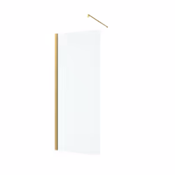 Aurlane - Pack Paroi de Douche 80x200cm Verre Transparent - Barre de Fixation Extensible et Profil Or Brossé