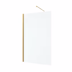 Pack Paroi de Douche 120x200cm Verre Transparent - Barre de Fixation Extensible et Profil Or Brossé