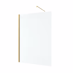 Aurlane - Pack Paroi de Douche 140x200cm Verre Transparent - Barre de Fixation Extensible et Profil Or Brossé