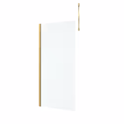 Paroi de Douche 90x200cm Verre 8mm - Profilé + Barre Plafond Finition Or Brossé - freedom 2 gold