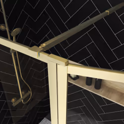 Paroi de Douche avec Volet Pivotant 80+40x200 cm - Finition Or Doré Brossé - goldy contouring
