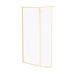 Paroi de Douche avec Volet Pivotant 80+40x200 cm - Finition Or Doré Brossé - goldy contouring