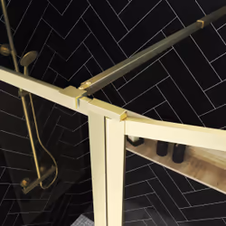 Paroi de Douche avec Volet Pivotant 100+40x200 cm - Finition Or Doré Brossé - GOLDY CONTOURING - Vue supplémentaire 2
