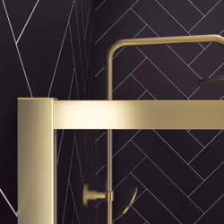 Paroi de Douche Or Doré Brossé 140x200cm - Porte-serviette et étagère - goldy contouring shelf - Vue supplémentaire 7