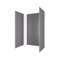 Pack de 3 Panneaux Muraux Aluminium GRIS 90/120/90x210 cm avec Profilés ANODISE BRILLANT - WALL'IT