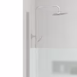 Pack Paroi de Douche Dépolie 100x200cm + Barre de fixation extensible - Verre 8mm - Finition Chrome