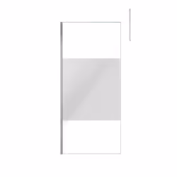 Paroi de Douche 90x200cm Dépolie - Profilé + Barre Plafond Finition Chrome - FREEDOM 2 FROSTED